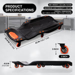 Low Profile Rolling Garage Creeper - Mechanic Creeper with Padded Headrest & Tool Trays, Under Car Roller for Automotive Repair, Rolling Car Creeper - 4