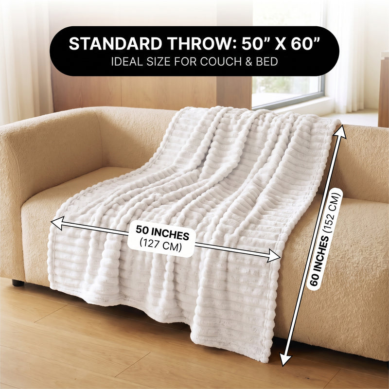 Throw Blanket – Soft, Lightweight Ribbed Design - 4