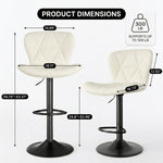 COUNTER BAR STOOLS SET OF 2 – ADJUSTABLE SWIVEL FAUX LEATHER SEATS - 4