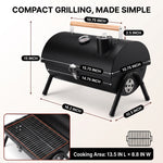 PORTABLE TABLETOP BBQ GRILL – CHARCOAL OUTDOOR GRILLS FOR CAMPING, PATIO, BEACH & BACKYARD - 4