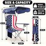 Camping Chair with Canopy – 2-Pack Folding Outdoor Chairs - 4