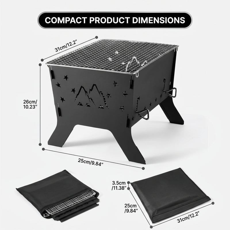 Portable Folding Charcoal Grill & Campfire Fire Pit - 4