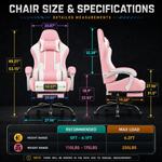 GAMING CHAIR WITH FOOTREST – LUMBAR SUPPORT & 360° SWIVEL - 4