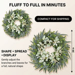 EUCALYPTUS WREATH FOR FRONT DOOR – FARMHOUSE GREENERY DÉCOR - 4