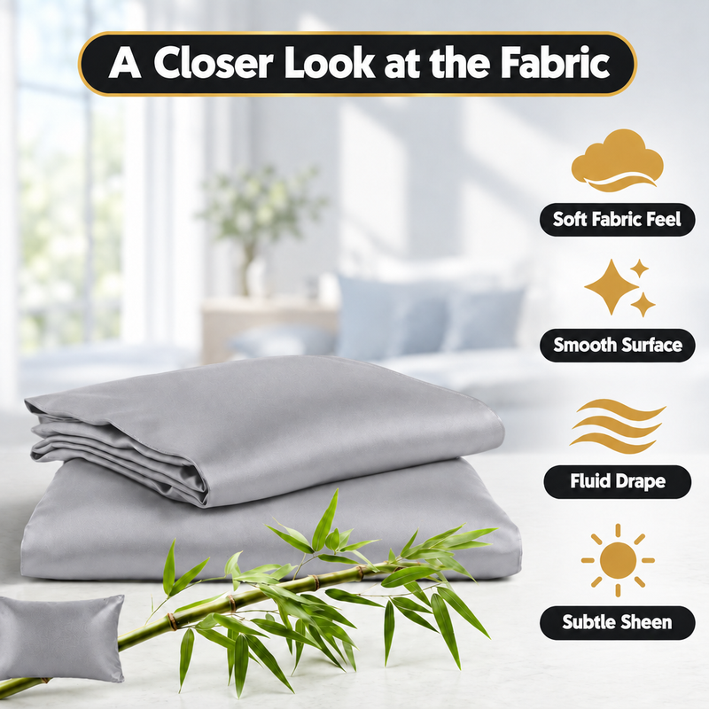 100% Viscose from Bamboo Pillowcases with Zipper, Set of 2 - 4
