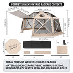 15x15 Pop-Up Gazebo Screen Tent – Large Outdoor Screen House with Mesh Walls & Carry Bag - 4
