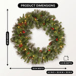 PRE-LIT CHRISTMAS WREATH – WARM LED DOOR DÉCOR - 4