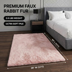 Faux Rabbit Fur Shaggy Rug – Ultra Soft Fluffy Machine Washable Area Rug for Bedroom, Living Room & Teen Room - 4