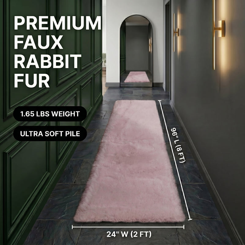 Faux Rabbit Fur Shaggy Rug – Ultra Soft Fluffy Machine Washable Area Rug for Bedroom, Living Room & Teen Room - 4