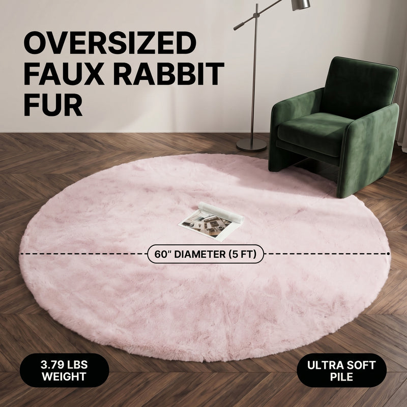 Faux Rabbit Fur Shaggy Rug – Ultra Soft Fluffy Machine Washable Area Rug for Bedroom, Living Room & Teen Room - 4