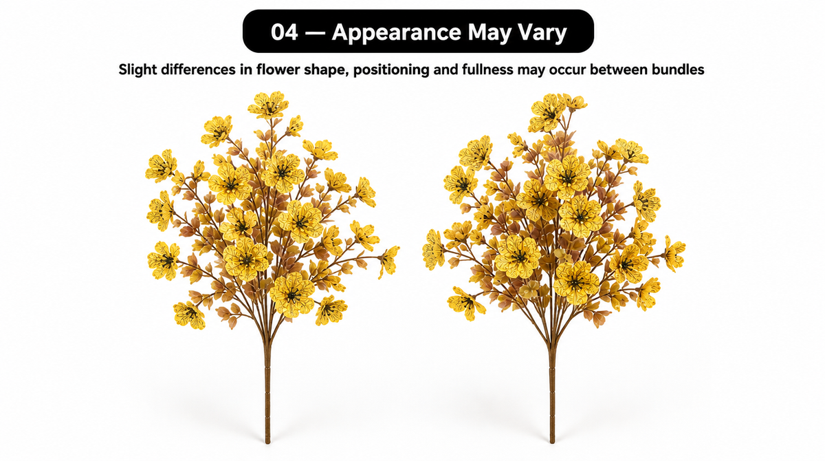 Artificial Fall Flowers for Outdoors – UV-Resistant, 12 Bundles -  limitations image 4