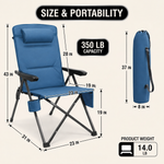 Reclining Camping Chair – 3-Position High-Back Folding Chair with Lumbar Support - 4