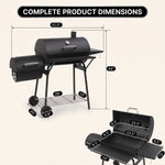 Portable Charcoal Grill with Smoking Function, Foldable Suitcase Design with Wheels, Multi-Tier Storage Rack & Waterproof Cover for Outdoor BBQ Parties - 4