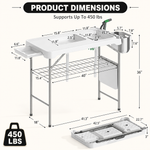 Folding Fish Cleaning Table with Sink & Sprayer Options - 4