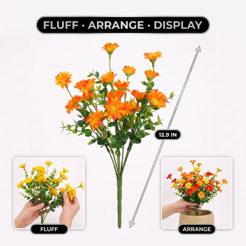 Artificial Fall Flowers for Outdoors – UV-Resistant, 12 Bundles - 4