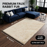 Faux Rabbit Fur Shaggy Rug – Ultra Soft Fluffy Machine Washable Area Rug for Bedroom, Living Room & Teen Room - 4