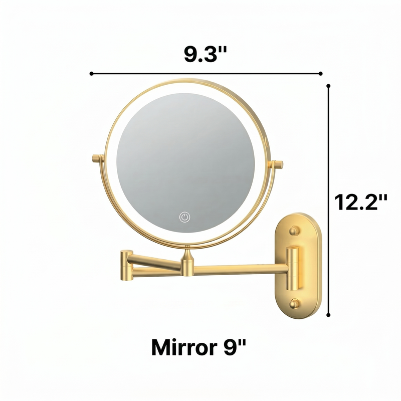 LED Lighted Magnifying Makeup Mirror – Rechargeable, Wall-Mount with Adjustable Brightness - 4