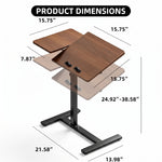 Adjustable Overbed Table With Wheels for Bed & Laptop - 4