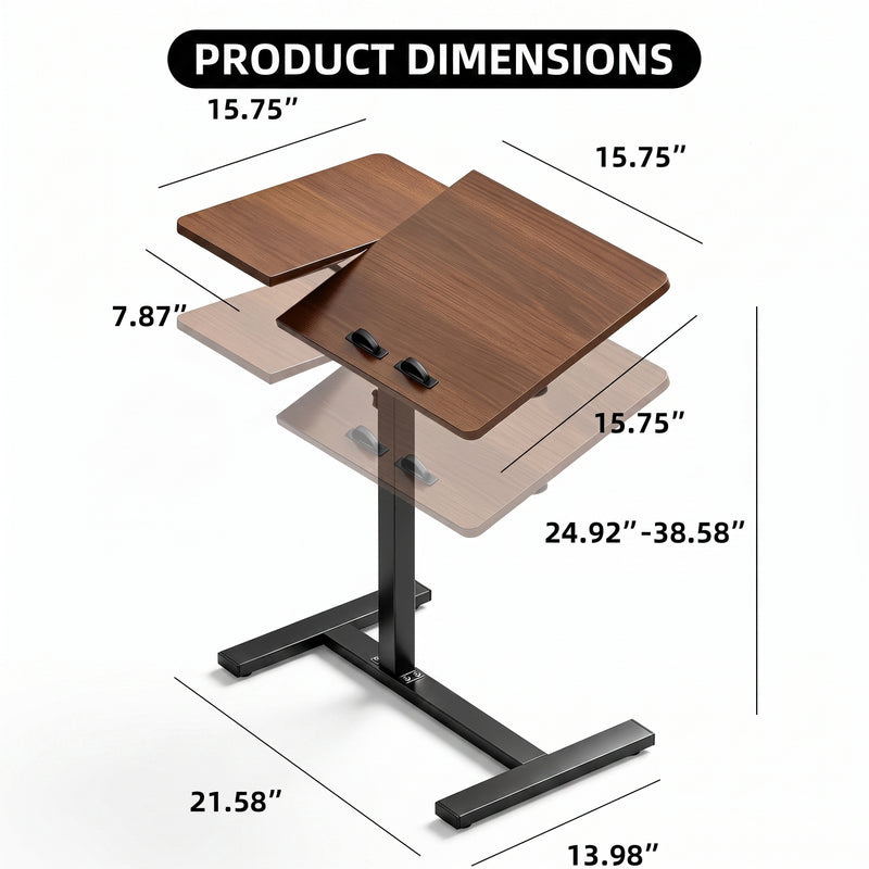 Adjustable Overbed Table With Wheels for Bed & Laptop - 4