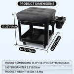Rolling Mechanic Stool with Tool Tray - Creeper Seat with Wheels for Garage & Shop, Rolling Work Stool with Wheels for Mechanics, Auto Repair Workshop - 4