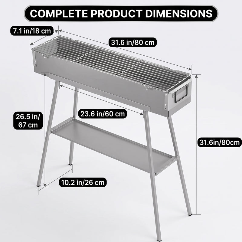 PORTABLE CHARCOAL HIBACHI GRILL – COMMERCIAL-QUALITY FOLDABLE BBQ GRILL FOR CAMPING, BACKYARD & OUTDOOR COOKING - 4