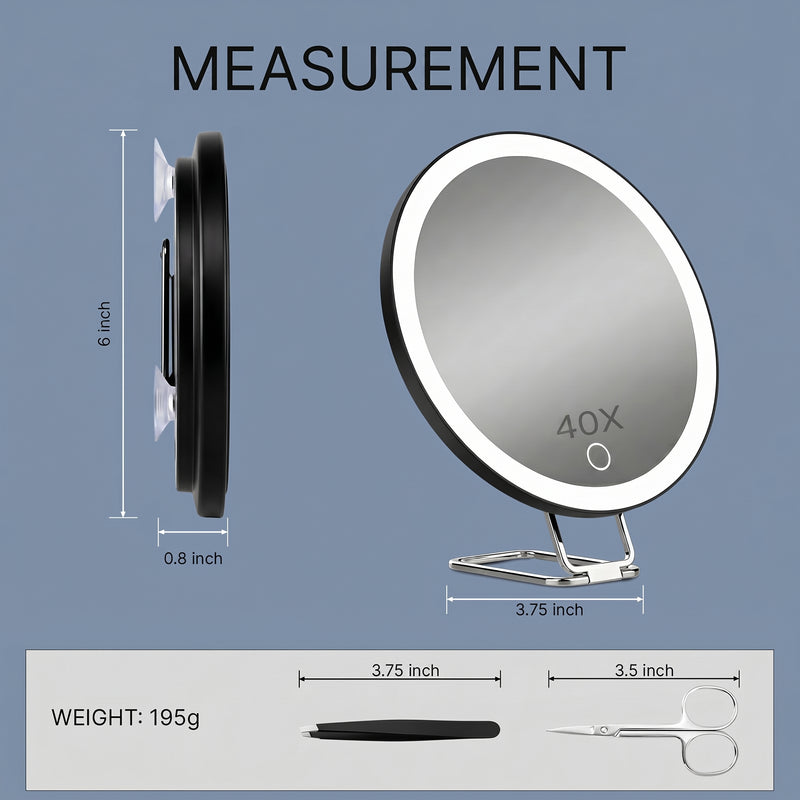 Lighted Magnifying Makeup Mirror – Rechargeable LED - 4