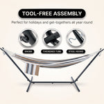 Double Hammock with Stand – Portable, Adjustable & 600lb Capacity for Indoor & Outdoor - 4