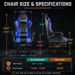 GAMING CHAIR WITH FOOTREST – LUMBAR SUPPORT & 360° SWIVEL - 4