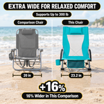 Folding Beach Chairs 2-Pack – Mesh Back with Cup Holders - 4