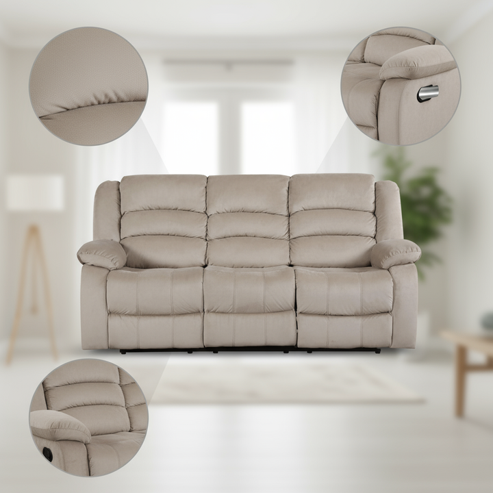 40" Contemporary Beige Fabric Sofa