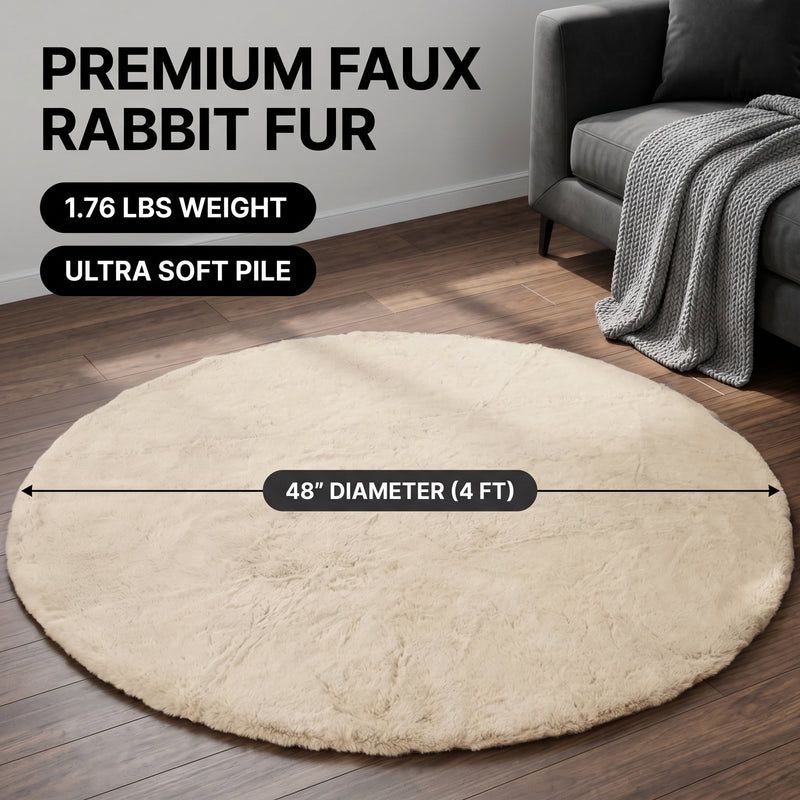 Faux Rabbit Fur Shaggy Rug – Ultra Soft Fluffy Machine Washable Area Rug for Bedroom, Living Room & Teen Room - 4