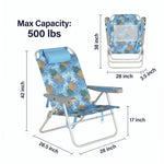 17" Big & Tall Oversized Beach Chairs 2-Pack – Heavy Duty Folding Outdoor Seating - 4