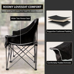 Oversized Padded 2-Person Folding Camping Loveseat Chair – Heavy Duty Outdoor Seating - 4