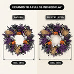 HALLOWEEN WREATH WITH LIGHTS FOR FRONT DOOR – PRE-LIT PUMPKIN, WITCH & GOTHIC PORCH DÉCOR - 4