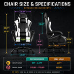 GAMING CHAIR WITH FOOTREST – LUMBAR SUPPORT & 360° SWIVEL - 4