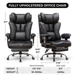 Big & Tall Office Chair with Footrest – Reclining Ergonomic Executive Chair, Wide Memory-Foam Seat, Adjustable Height - 4