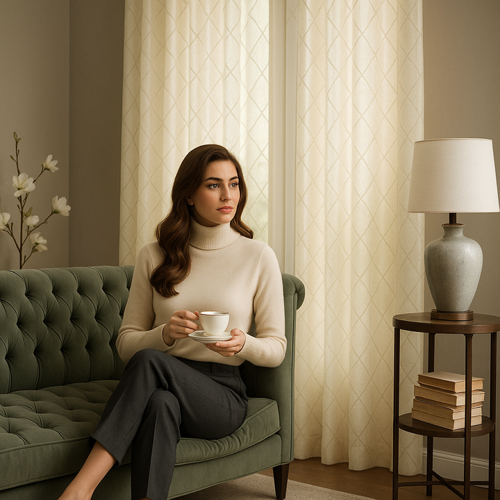 Diamond Sheer Window Curtain Panel(Only 1 Pc Panel)