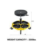 360° Swivel Pneumatic Mechanic Stool — 300–330 lbs Capacity, Padded Seat | Trufairs - 4