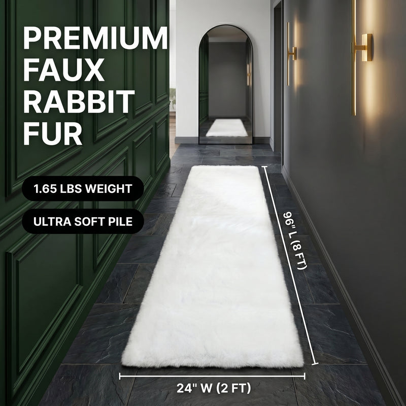 Faux Rabbit Fur Shaggy Rug – Ultra Soft Fluffy Machine Washable Area Rug for Bedroom, Living Room & Teen Room - 4
