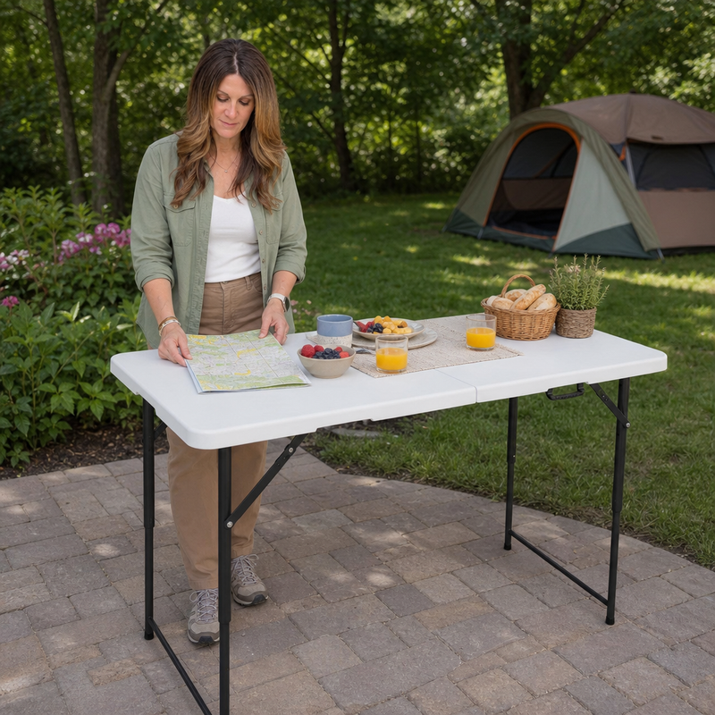 4 ft Adjustable Folding Camping Table - 4