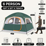 4-6 PERSON INSTANT CABIN CAMPING TENT – WATERPROOF FAMILY TENT WITH RAINFLY & CARRY BAG - 4