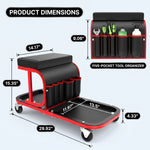 Rolling Mechanic Stool with Tool Tray - Creeper Seat with Wheels for Garage & Shop, Rolling Work Stool with Wheels for Mechanics, Auto Repair Workshop - 4