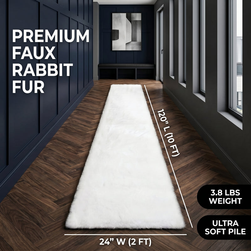 Faux Rabbit Fur Shaggy Rug – Ultra Soft Fluffy Machine Washable Area Rug for Bedroom, Living Room & Teen Room - 4