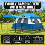 8-10 Person Instant Cabin Camping Tent with Room Divider & Rainfly - 4