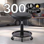 Pneumatic Rolling Mechanic Stool with Wheels – Adjustable Height Shop Stool with Tool Tray, 360° Swivel Seat for Garage & Workshop - 4