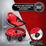 Rolling Mechanic Stool – Adjustable Workshop Seat with Tool Tray & Casters - 4
