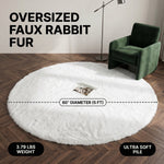 Faux Rabbit Fur Shaggy Rug – Ultra Soft Fluffy Machine Washable Area Rug for Bedroom, Living Room & Teen Room - 4