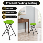Folding Stool with Metal Frame – Indoor & Outdoor Seating - 4