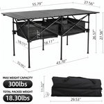 Aluminum Folding Camping Table – Portable Roll-Up with Carry Bag - 4