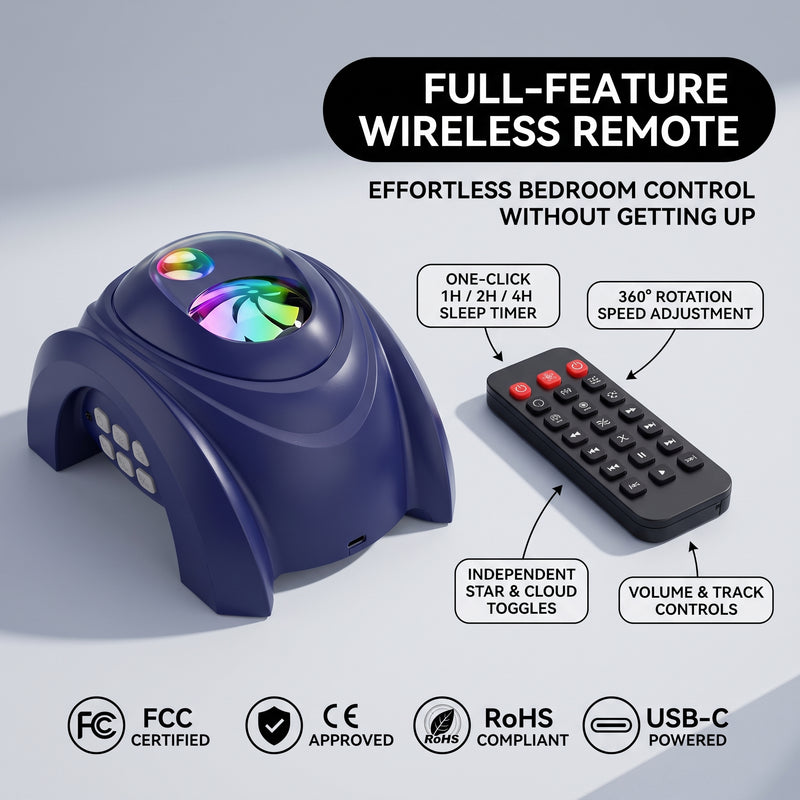 GALAXY PROJECTOR – WHITE NOISE, BLUETOOTH SPEAKER & REMOTE - 4
